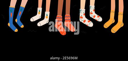 Bunte lustige Socken Set Stock Vektor