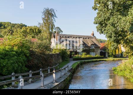 Reetgedeckte Hütte in Thornton le Dale. Stockfoto