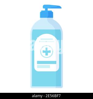 Blauer Händedesinfektionsbehälter Stock Vektor