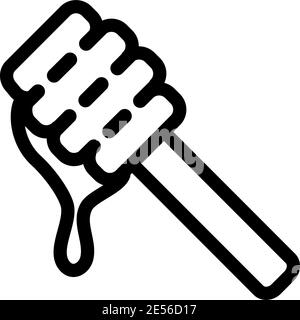 Honey einfache Linie Farbe Symbol Vektor Illustration. Honey Dripper Logo Stock Vektor