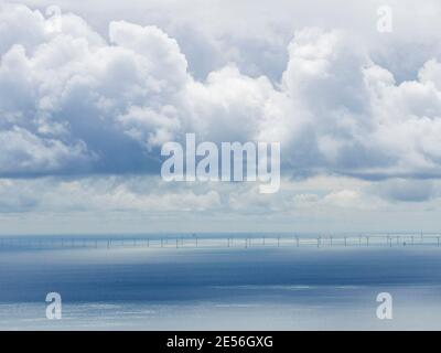 Blick auf den Offshore-Windpark Walney. Stockfoto