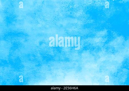 Aquarell blauer Himmel. Abstrakte Wasserflecken. Ocean Muster mit Papier Textur mit Pinsel gemalt. Farbe des Sommers sonnigen Tag Vektor-Kunst Stock Vektor