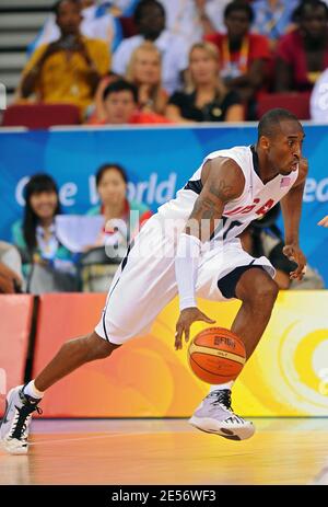 Der US-Amerikaner Kobe Bryant in Aktion während des Spiels USA gegen Deutschland der ersten Runde der Olympischen Spiele 2008 in Peking. Peking, August 18,2008. Die USA haben 106-57 gewonnen. Foto von Gouhier-Hahn-Nebinger/Cameleon/ABACAPRESS.COM Stockfoto