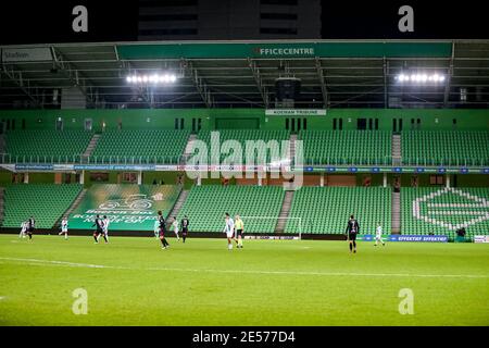 GRONINGEN, NIEDERLANDE - JANUAR 26: Hitachi Capital Mobility Stadium / Stadion - Koeman Tribune - Koeman steht während der niederländischen Eredivisie Match Wette Stockfoto