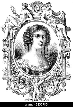 Porträt von Arabella Churchill - die Geliebte des Königs von England und Irland als James II, und König von Schottland als James VII. Illustration des 19. Jahrhunderts. Deutschland. Weißer Hintergrund. Stockfoto