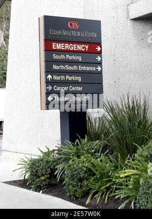 Cedars-Sinai Medical Center in Los Angeles, ca. wo die Mutter von Angelina Jolie, Marcheline Bertrand, am Samstagnachmittag nach ihrem langen Kampf gegen Krebs starb. Jolie und Pitt waren angeblich im Krankenhaus zusammen mit Jolies älterem Bruder, James Haven. 1/28/07 [[ral]] Stockfoto