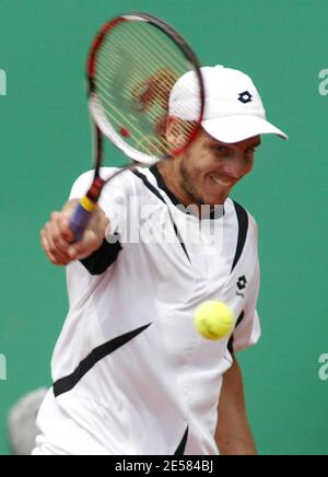 ATP Master Series 'Internazionali BNL D'Italia 2007' Match zwischen Andy Roddick, USA, und Gaston Gaudio, Argentinien, im Foro Italico in Rom, Italien. 2007. [[cal]] Stockfoto