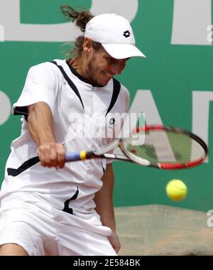 ATP Master Series 'Internazionali BNL D'Italia 2007' Match zwischen Andy Roddick, USA, und Gaston Gaudio, Argentinien, im Foro Italico in Rom, Italien. 2007. [[cal]] Stockfoto