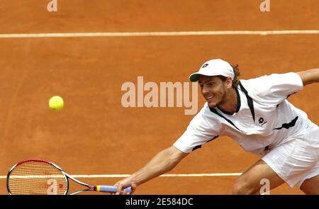 ATP Master Series 'Internazionali BNL D'Italia 2007' Match zwischen Andy Roddick, USA, und Gaston Gaudio, Argentinien, im Foro Italico in Rom, Italien. 2007. [[cal]] Stockfoto