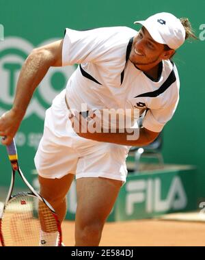 ATP Master Series 'Internazionali BNL D'Italia 2007' Match zwischen Andy Roddick, USA, und Gaston Gaudio, Argentinien, im Foro Italico in Rom, Italien. 2007. [[cal]] Stockfoto