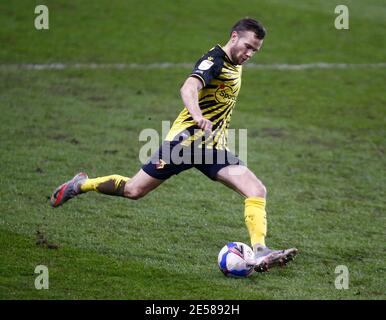 LONDON, Vereinigtes Königreich, JANUAR 26: Watfords Tom Cleverley während der Sky Bet Championship zwischen Millwall und Watforc im Den Stadium, London am 26. Januar 2021 Credit: Action Foto Sport/Alamy Live News Stockfoto