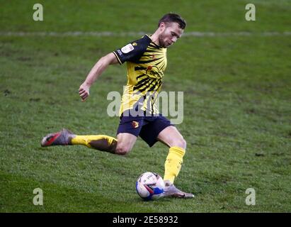 LONDON, Vereinigtes Königreich, JANUAR 26: Watfords Tom Cleverley während der Sky Bet Championship zwischen Millwall und Watforc im Den Stadium, London am 26. Januar 2021 Credit: Action Foto Sport/Alamy Live News Stockfoto