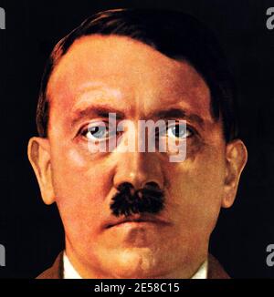 ADOLF HITLER ( 1889 - 1945 ) - Portrait - ritratto - baffi - Schnurrbart - NAZI - NAZIST - NAZISTA - NAZISMO - NAZISMUS .- baffi - Schnurrbart --- Archivio GBB Stockfoto