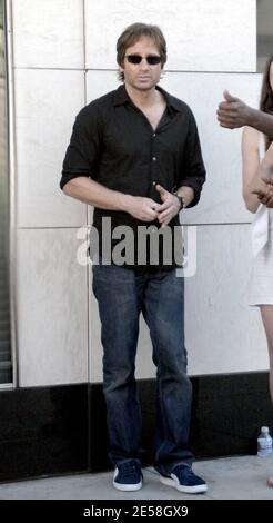 Exklusiv!! David Duchovny nimmt eine Szene für seine tv-Show 'Californication' in Beverly Hills, Kalifornien 8/15/07. [[rac ral]] Stockfoto