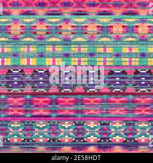 Nahtloser Kelim-Teppich Mit Quadratischen Pixelmustern Stockfoto