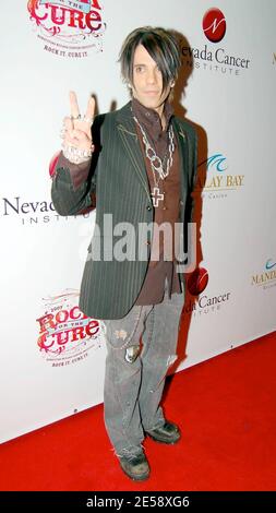 Criss Angel, Miss USA Rachel Smith, Miss Universe Riyo Mori und Larry King nehmen an der Rock for the Cure 2007 Teil, die vom Nevada Cancer Institute in Mandalay Bay in Las Vegas, NV, veranstaltet wird. 11/15/07. [[cas]] Stockfoto