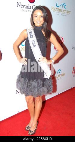 Criss Angel, Miss USA Rachel Smith, Miss Universe Riyo Mori und Larry King nehmen an der Rock for the Cure 2007 Teil, die vom Nevada Cancer Institute in Mandalay Bay in Las Vegas, NV, veranstaltet wird. 11/15/07. [[cas]] Stockfoto