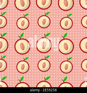 Plum Obst nahtlose Muster Vektor Illustration Stock Vektor