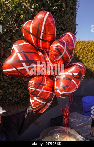 Hollywood, Kalifornien, USA. Januar 2021. Fans erinnern sich an Edward Van Halen bei der Enthüllung eines Gedenkmurals des Künstlers Robert Vagas im Guitar Center in W. Hollywood, CA an Van Hales 66. Geburtstag, 26. januar 2021. Kredit: Kevin Estrada/MediaPunch Gutschrift: MediaPunch Inc/Alamy Live Nachrichten Stockfoto