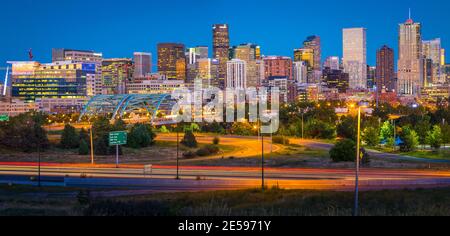 Denver ist die größte Stadt und Hauptstadt des Staates Colorado. Stockfoto