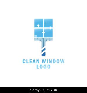 Saubere Fenster Logo Design Vektor Stock Vektor