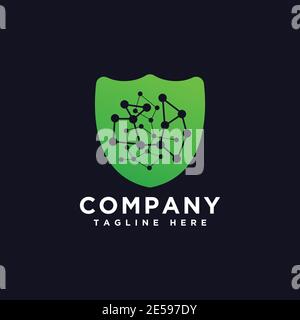 Schutz Schutz Secure Tech Logo Design Vektor Stock Vektor