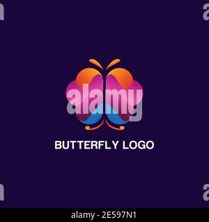 Bunte Schmetterling Logo Design Vektor Stock Vektor