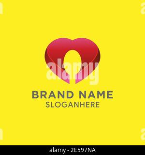 Herz Liebe mit Löffel Logo Design Vektor-Vorlage Stock Vektor