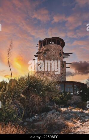 Desert View Tower bei Sonnenuntergang, Imperial County, USA Stockfoto