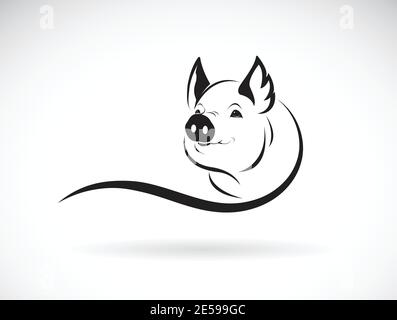 Vektor von einem Schwein Kopf Design auf weißem Hintergrund. Nutztiere. Schweinkopf-Logo oder -Symbol. Leicht editierbare Vektorgrafik mit Ebenen. Stock Vektor