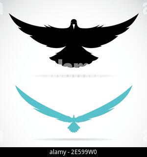 Vektor eines Vogels (Taube) auf weißem Hintergrund. Leicht editierbare Vektorgrafik mit Ebenen. Wilde Tiere. Stock Vektor