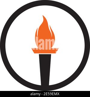Fackel Symbol Logo Design inspirierende Vektor-Vorlage Stock Vektor