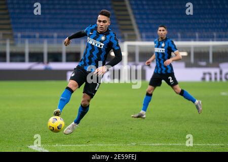 Lautaro Martinez von Inter während des italienischen Pokals, Coppa Italia, Viertelfinalspiel zwischen FC Internazionale und AC Mailand am 26. Januar 2021 im Giuseppe Meazza Stadion in Mailand, Italien - Foto Morgese-Rossini / DPPI / LiveMedia Stockfoto