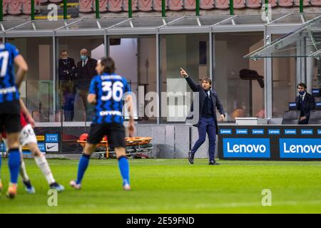 Antonio Conte, Head Coach von Inter während des italienischen Pokals, Coppa Italia, Viertelfinalspiel zwischen FC Internaziona / LM Stockfoto