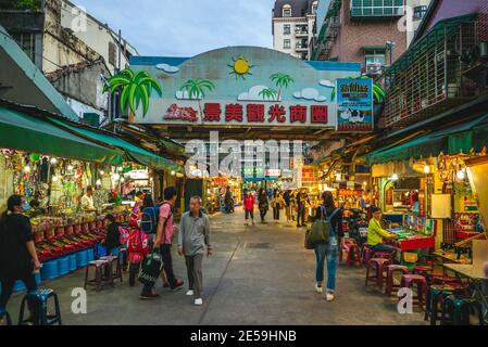 21. Januar 2021: Jingmei Nachtmarkt befindet sich im wenshan Bezirk von taipei Stadt, taiwan. Es ist ein traditioneller chinesischer Markt, wo die Einheimischen ihre tun Stockfoto