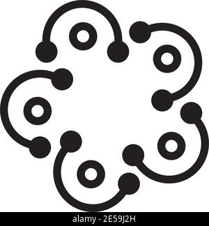 Atom Chain Icon Logo Design inspirierende Vektor-Vorlage Stock Vektor