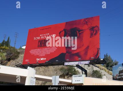 Los Angeles, Kalifornien, USA 26. Januar 2021 EIN allgemeiner Blick auf die Atmosphäre von Tom Holland Cherry Billboard am 26. Januar 2021 in Los Angeles, Kalifornien, USA. Foto von Barry King/Alamy Stockfoto Stockfoto