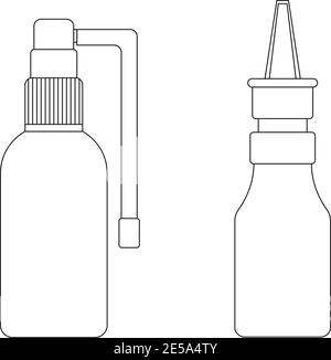 Spray für Nase und Hals Symbole. Einfache Vektorobjekte zu einem medizinischen Thema. Stock Vektor