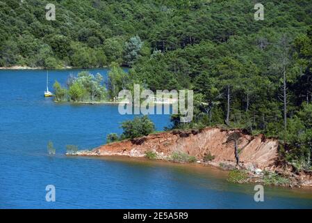 Landschaft in der Nähe des Dorfes Sainte Croix, Frankreich, Dept Var, Bauduen, Sainte Croix Stockfoto