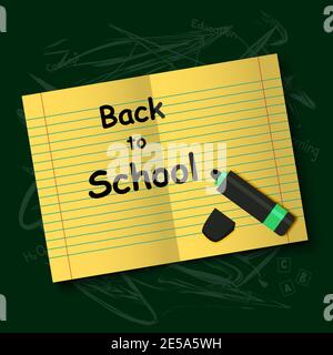 Zurück zur Schule. Vektor-Illustration auf dem Rücken zur Schule. Eps10 Stock Vektor