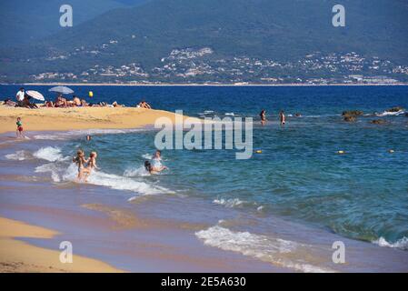 Strand Saint Francois im Zentrum der Stadt, Frankreich, Korsika, Ajaccio Stockfoto