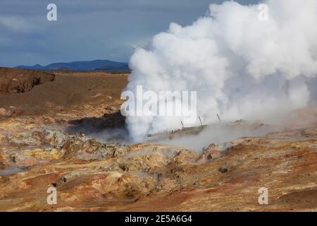 Geothermie Gunnuhver, Island, Reykjanes Peninsula, Grindavik Stockfoto