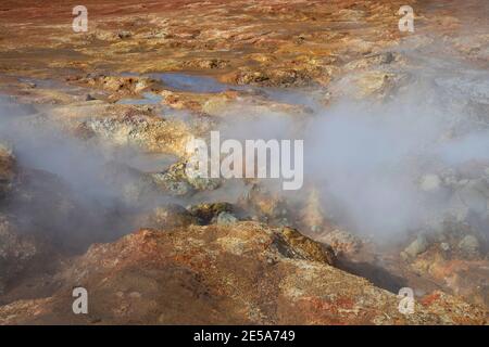 Geothermie Gunnuhver, Island, Reykjanes Peninsula, Grindavik Stockfoto