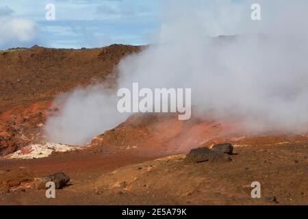 Geothermie Gunnuhver, Island, Reykjanes Peninsula, Grindavik Stockfoto