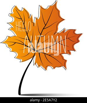 Hallo Herbst, Herbstblatt, Herbstbanner, Vektorgrafik Stock Vektor