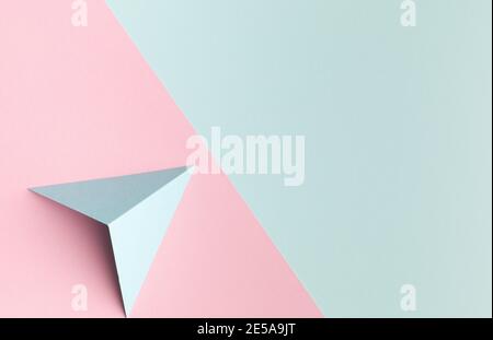 Abstrakt Pastell Papier Textur Minimalismus Hintergrund. Minimale geometrische Formen und Linien in Pastellfarben. Stockfoto