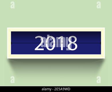 Kalender 2018. Countdown-Timer 2018 Jahr und mit Schatten. Vektorgrafik Stock Vektor