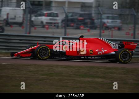 27. Januar 2021, Maranello, Italien: Maranello, Italien, Fiorano Circuit, 27. Januar 2021, #55 Carlos Sainz Jr Ferrari während Carlos Sainz Ferrari SF71H Formel 1 2021 private Tests - Formel 1 Meisterschaft (Bild: © Alessio De Marco/LPS via ZUMA Wire) Stockfoto