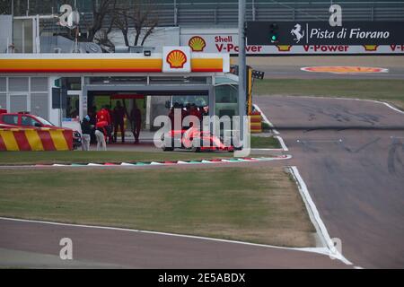 Maranello, Italien. Januar 2021. Maranello, Italy, Fiorano Circuit, January 27, 2021, #55 Carlos Sainz Jr Ferrari während Carlos Sainz Ferrari SF71H Formel 1 2021 private Testing - Formel 1 Championship Credit: Alessio De Marco/LPS/ZUMA Wire/Alamy Live News Stockfoto