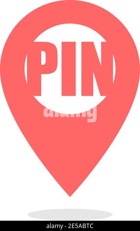PIN - Vektorsymbol Position Pin. Kartenstift-Symbol rot Stock Vektor